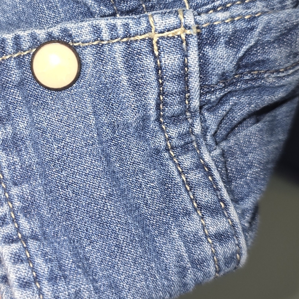 H&M Denim Western Country Pearl Snap Button-Down Shirt Nashville - Picture 5 of 7